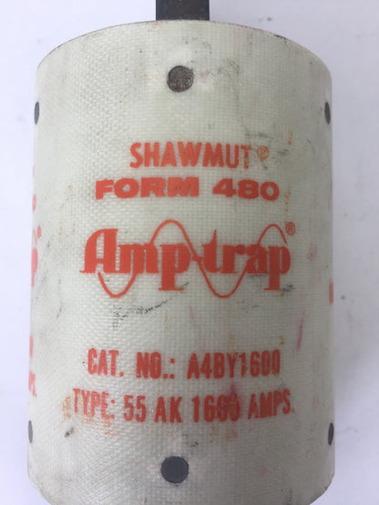 SHAWMUT A4BY1600 AMP-TRAP CURRENT LIMITING FUSE FORM 480 TYPE 55AK 600VAC 250VDC