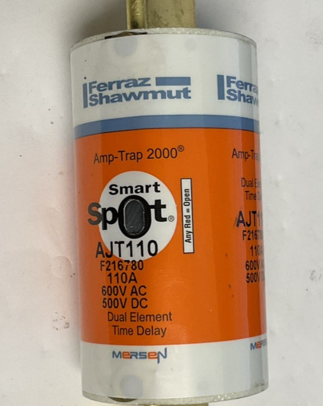 FERRAZ SHAWMUT AJT110 FUSE 600VAC 500VDC AMP-TRAP 2000 CLASS J 110A