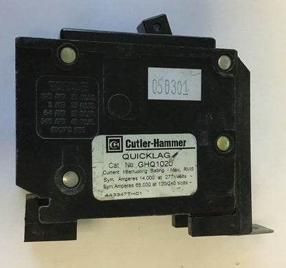 CUTLER HAMMER GHQ1020 20A QUICKLAG CIRCUIT BREAKER 277VAC***LOTOF2***