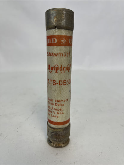 GOULD SHAWMUT ATS-DE50R AMP-TRAP CLASS RK5 FUSE 50AMP 600VAC (LOT OF 10)