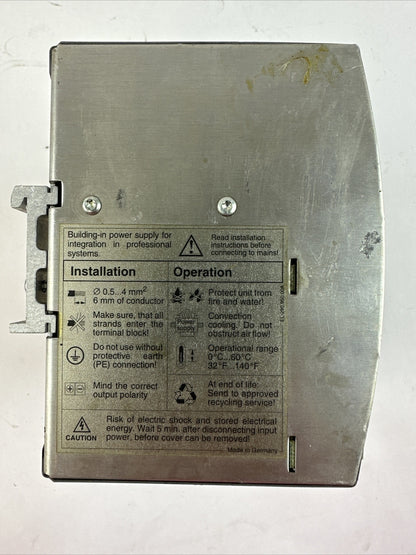 SOLA SDN 10-24-100 POWER SUPPLY 24VDC 10A 115/230VAC 6.0/2.8A