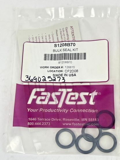 FasTest *LOT OF 7* BULK SEAL KIT- S1208B70 O-RING REPLACEMENT (5 INCL IN KIT +2)