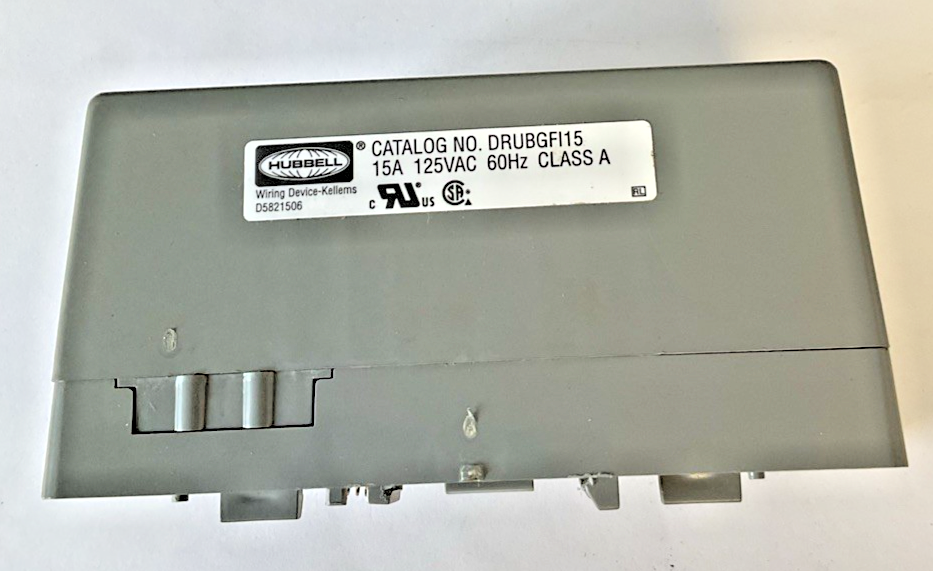 HUBBELL DRUBGFI15 RECEPTACLE 15A 125VAC 60HZ GFI