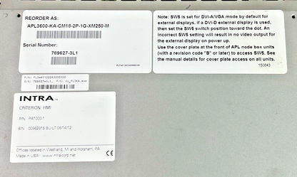 PROFACE 3582302-01 / 3620003-04 OPERATOR PANEL 100-240VAC INTRA