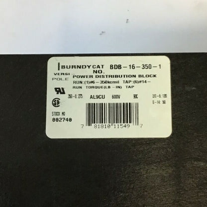 BURNDY BDB-16-350-1 POWER DISTRIBUTION BLOCK VERSI-POLE