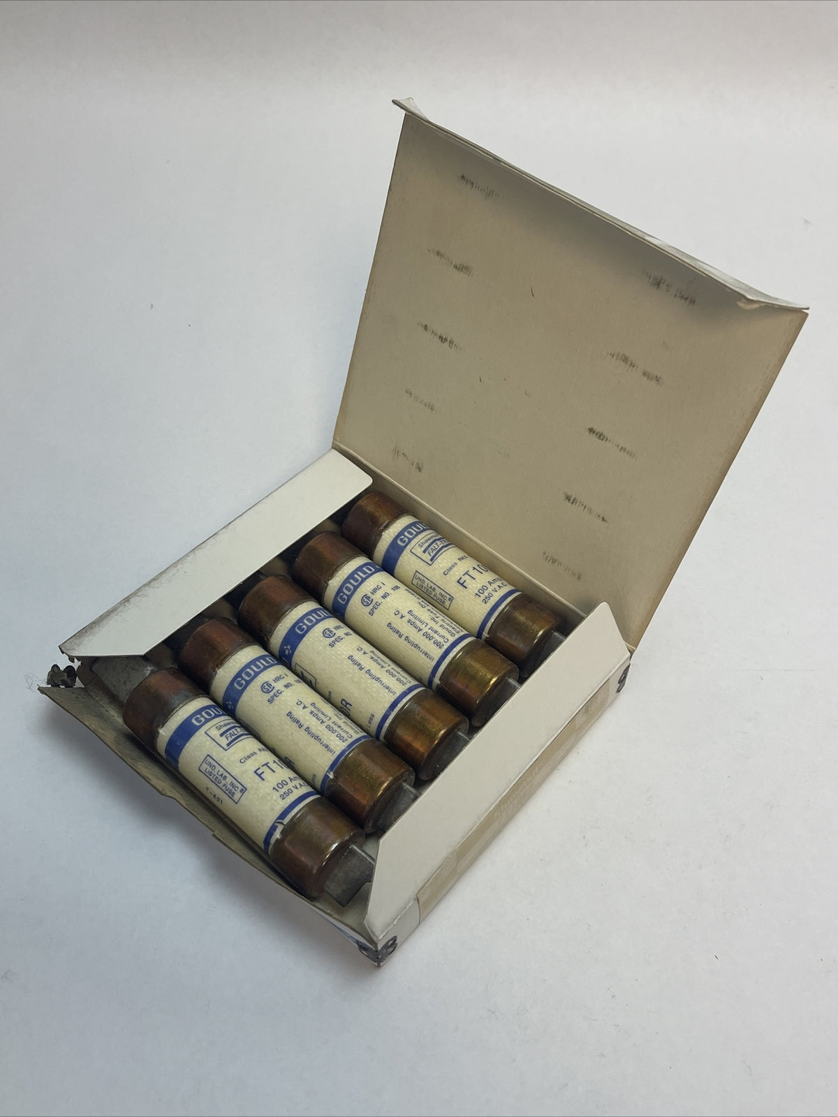 GOULD SHAWMUT FT100R FALT-TRAP CLASS RK5 FUSE 100AMP 250VAC (LOT OF 5)