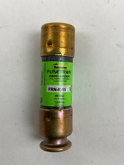 COOPER BUSSMANN FRN-R-15 FUSETRON FUSE CLASS RK5 250V 15 AMP 10 PACK