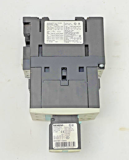 SIEMENS-3RT1035-1BB40 -CONTACTOR & 3RH1921-1CA10 (X2) AUX SWITCH & 3RT1936-1ER00