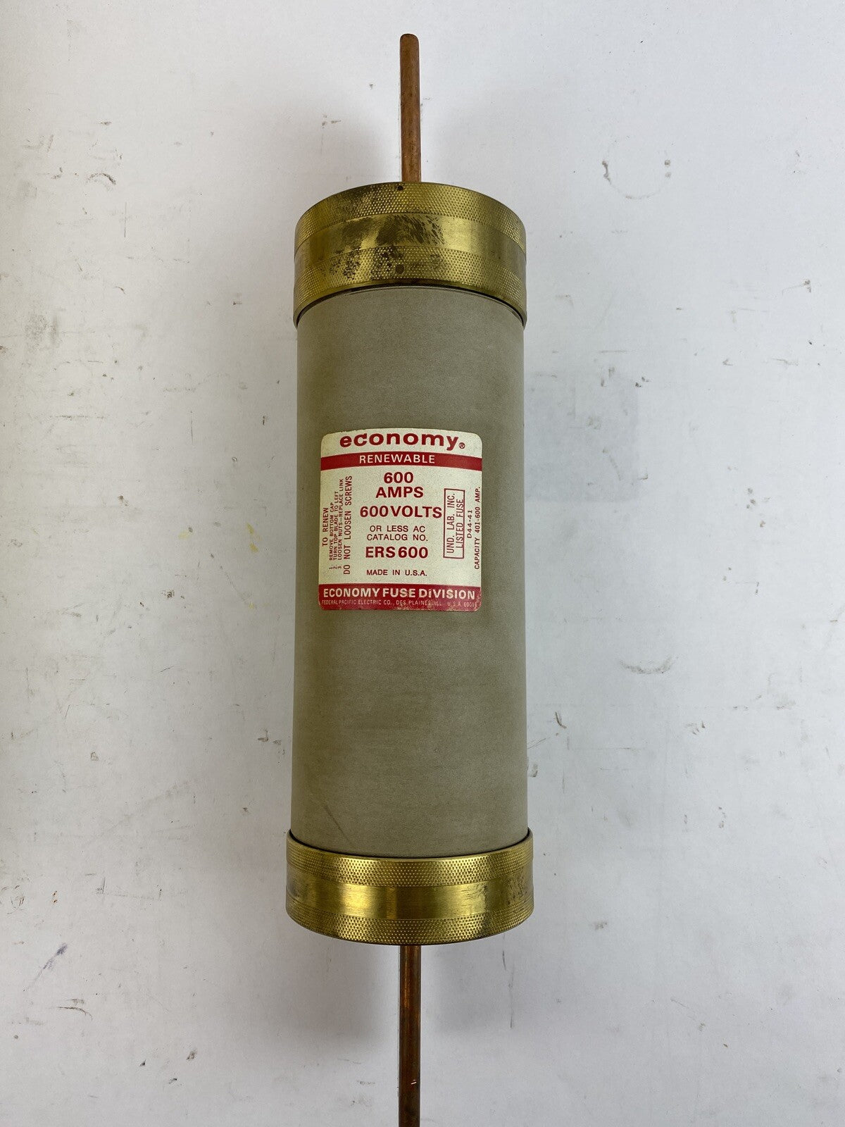Economy Fuse ERS600 600A 600V Renewable Fuse