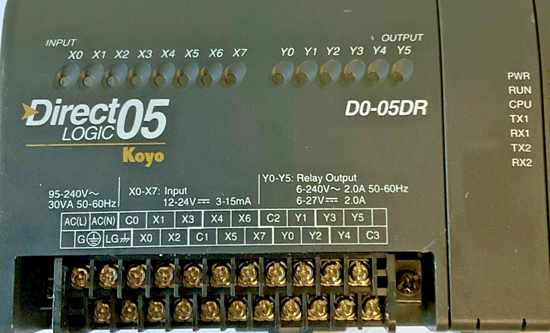 KOYO AUTOMATION DIRECT D0-05DR PROGRAMMABLE CONTROLLER 240VAC 30VA 50-60HZ