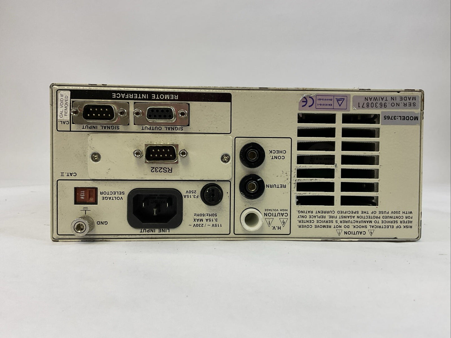 ASSOCIATED RESEARCH 3765 VER 1.04 DIELECTRIC WITHSTAND TESTER 115/230VAC