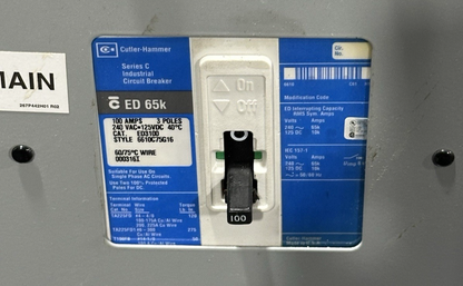 Cutler Hammer PRL1A Panelboard 150AMP 120/208V 3PH 4W 30 Space 100AMP Main