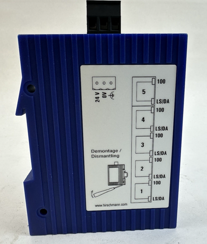 HIRSCHMANN SPIDER 5TX RAIL SWITCH 943824-002 INDUSTRIAL ETHERNET 5-PORT 24VDC