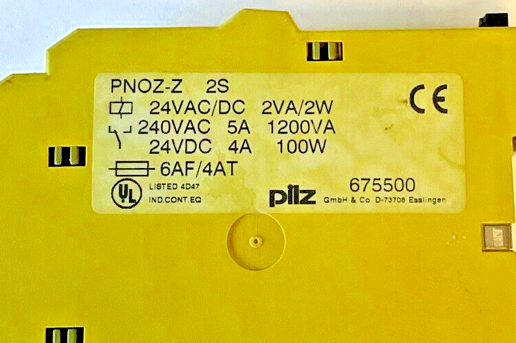 PILZ PNOZ-Z 2S SAFETY RELAY 24VAC/DC 2VA/2W