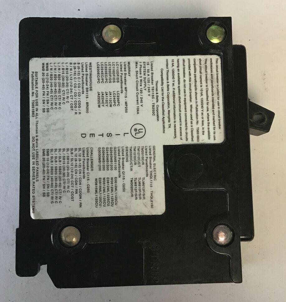 THOMAS & BETTS TB120C CIRCUIT BREAKER 120/240VAC ***LOTOF4***