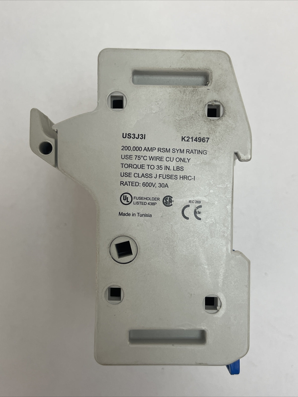 FERRAZ SHAWMUT US3J3I K214967 FUSE HOLDRER ULTRASAFE USE CLASS J FUSES 30A 600V