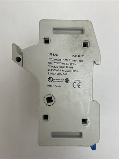 FERRAZ SHAWMUT US3J3I K214967 FUSE HOLDRER ULTRASAFE USE CLASS J FUSES 30A 600V