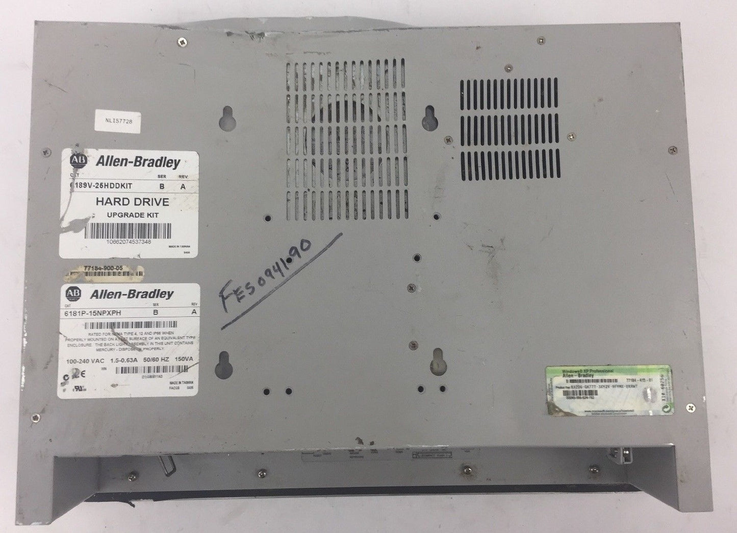 ALLEN BRADLEY VERSAVIEW 1500P 6181P-15NPXPH 100-240VAC 1.5-0.63A 50/60HZ 150VA