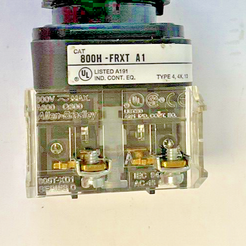 ALLEN BRADLEY 800H-FRXT PUSHBUTTON SER.F W/800T-XD1 SER. D & 800T-XD4 SER.E