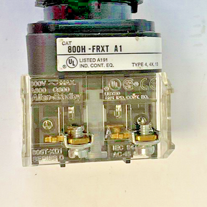 ALLEN BRADLEY 800H-FRXT PUSHBUTTON SER.F W/800T-XD1 SER. D & 800T-XD4 SER.E
