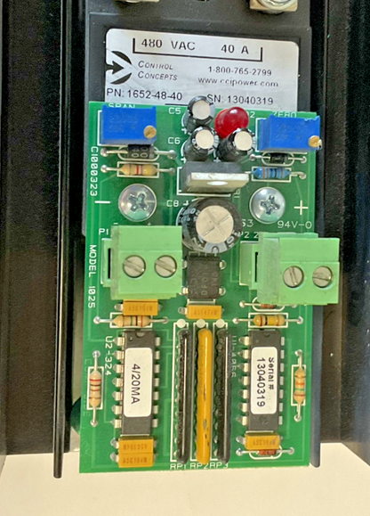 CONTROL CONCEPTS 1025-48-40-4/20MA SCR POWER CONTOLLER 480VAC 40AMPS 1PH 50/60HZ