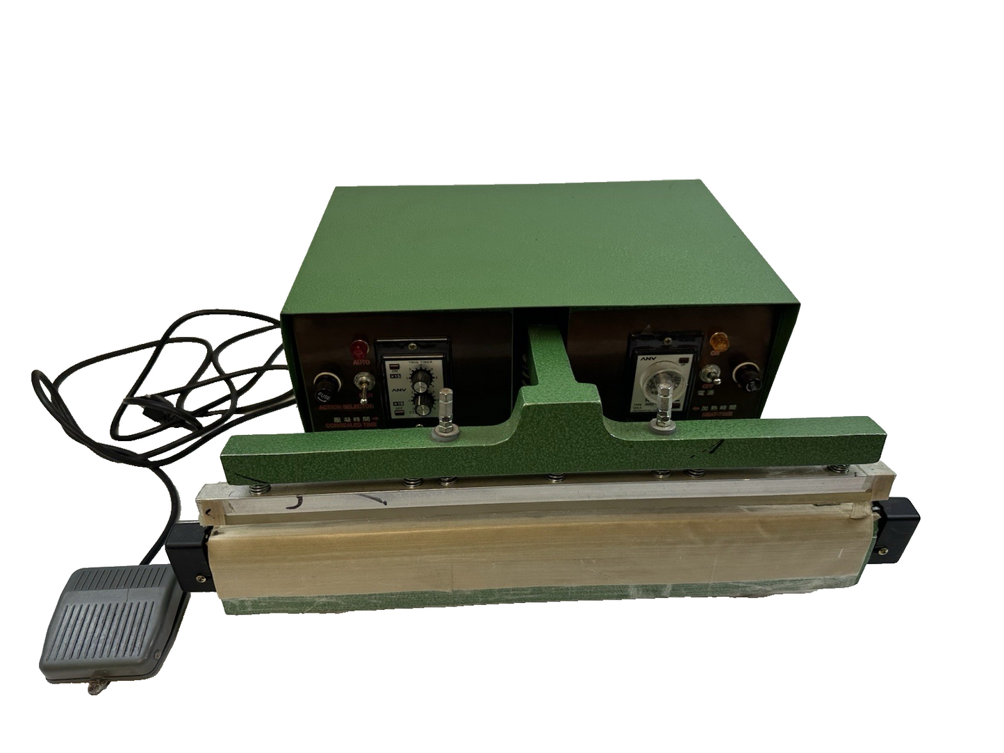 INDUSTRIAL IMPULSE FOOT HEAT SEALER 18' 110V ANV TWIN TIMER