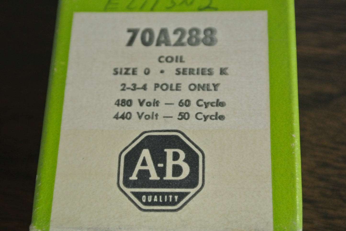 ALLEN-BRADLEY 70A288 COIL, SIZE 0, Series K 440-480V, 50-60Hz  NEW SURPLUS LOT/2