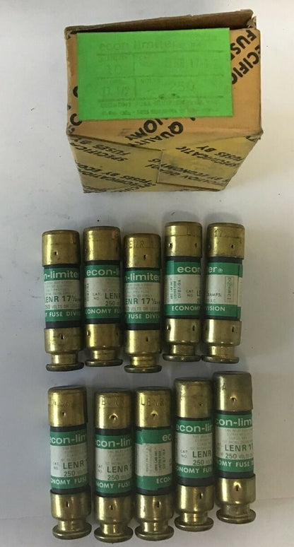ECONOMY LENR 17-1/2 FUSE CLASS RK5 ECON-LIMITER 250VAC 17-1/2A ***LOTOF10***