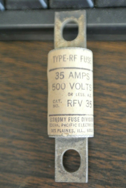 ECONOMY / FPE RFV35 TYPE RF SEMICONDUCTOR FUSE / 500V / 35A / NEW SURPLUS / EACH