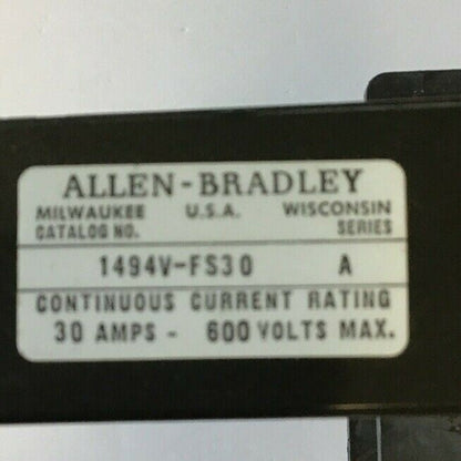 ALLEN BRADLEY 1494V-FS30 SER.A  FUSIBLE DISCONNECT 30A 600V