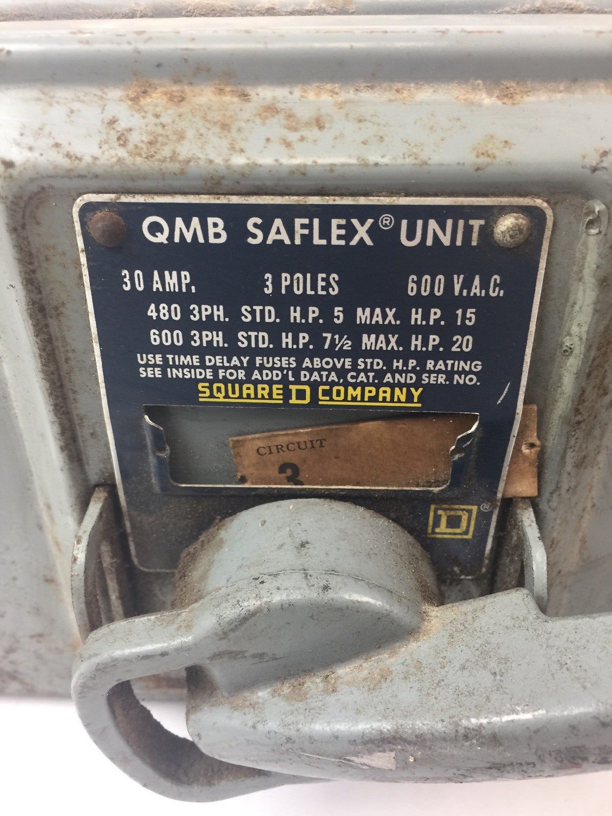 Square D QMB-3603-T ser. 2 Saflex twin unit 30amp 3-pole 600VAC QMB3603T