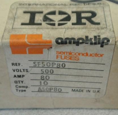 LOT of 3 / INTERNATIONAL RECTIFIER SF50P80 SEMICONDUCTOR FUSE 500VAC 80A A50P80