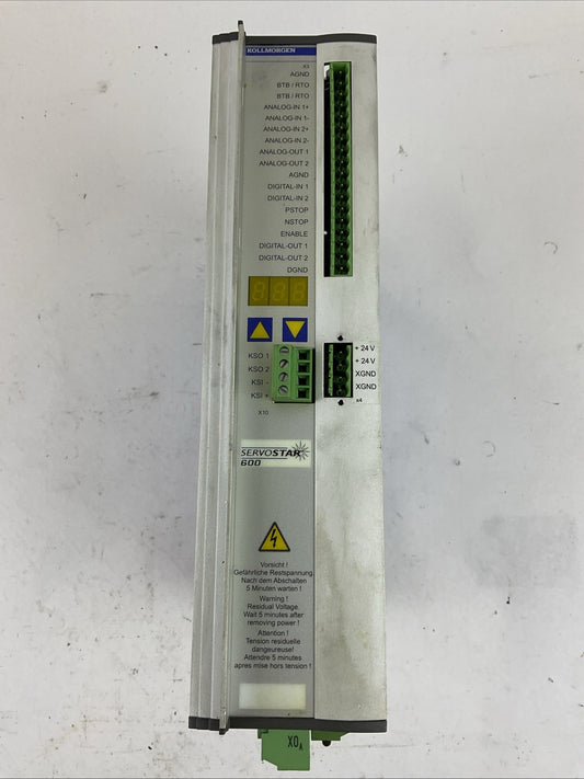 KOLLMORGEN SERVOSTAR 610-AS SERVO DRIVE OUTPUT DC-LINK VOLTAGE 260-675V 10A 3PH