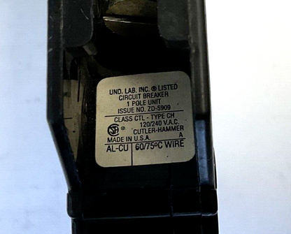 CUTLER HAMMER CH160 CIRCUIT BREAKER 60A 120/240VAC CLASS CTL TYPE CH