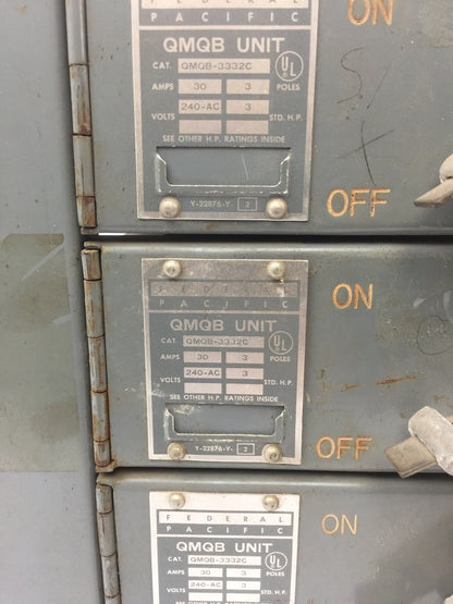 Federal Pacific QMQB-3332C Fusible Panelboard Switch 30 Amp 240VAC 3-POLE 3HP