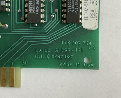 EXIDE A13A9-12L G.T. & SYNC OSC 118 302 724 P2 CIRCUIT BOARD