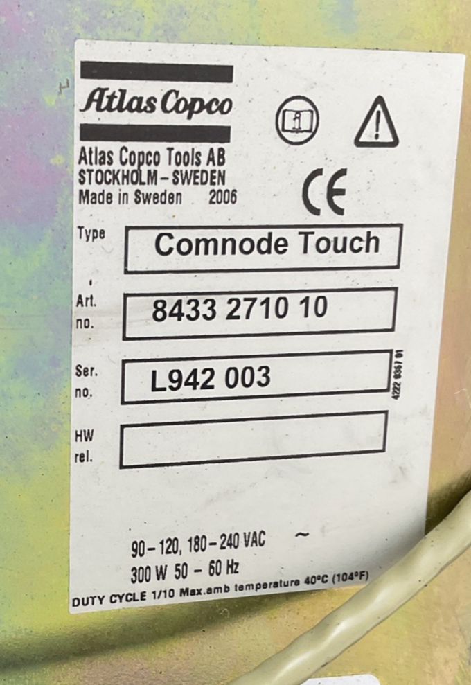 ATLAS COPCO 8433 2710 10 COMNODE TOUCH 240VAC 300W 50-60HZ