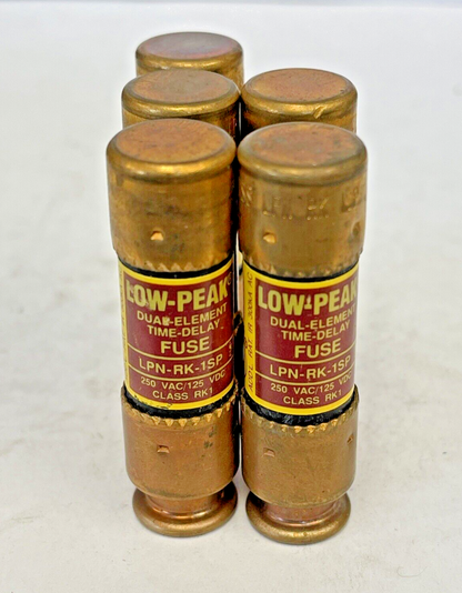 BUSSMANN - *BOX OF 5* - LPN-RK-1SP - 250 VAC- LOW-PEAK, DUAL-ELEMENT, TIME-DELAY