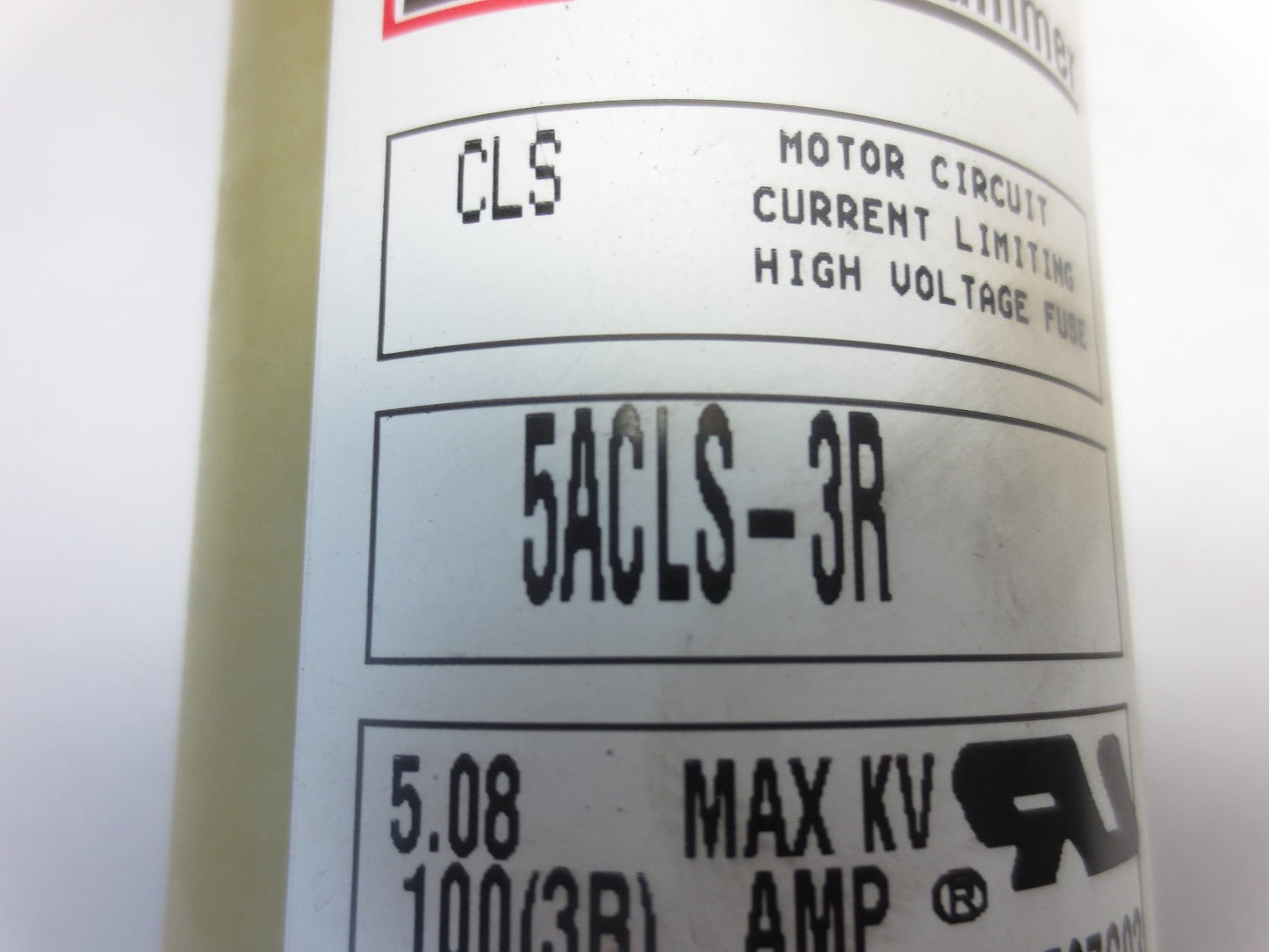 CUTLER-HAMMER 5ACLS-3R MOTOR CIRCUIT HIGH VOLTAGE FUSE 5.08 MAX KV, 100(3R)A,