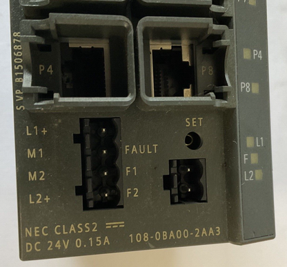 SIEMENS 108-0BA00-2AA3 ETHERNET SWITCH 24VDC  0.15A