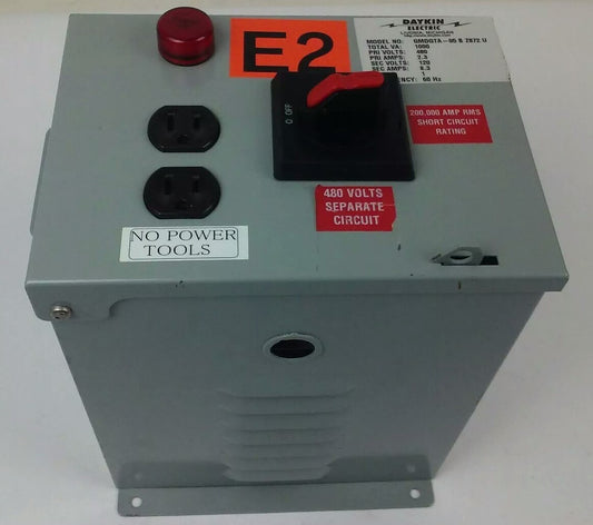 DAYKIN ELECTRIC GMDGTA-05BZ872U TRANSFORMER DISCONNECT SWITCH 480V, 1000VA, 2.3A