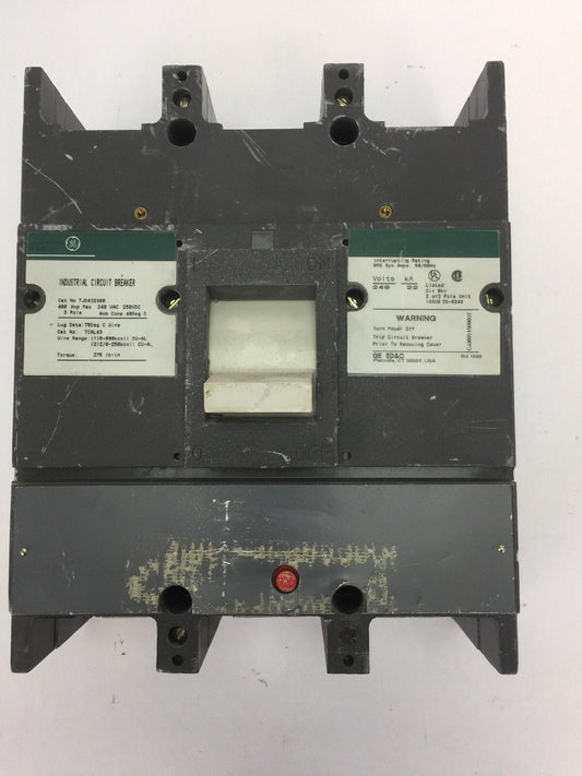 GE TJD432400 INDUSTRIAL CIRCUIT BREAKER 400AMP 240VAC 250VDC 3 POLE 240V 22kA