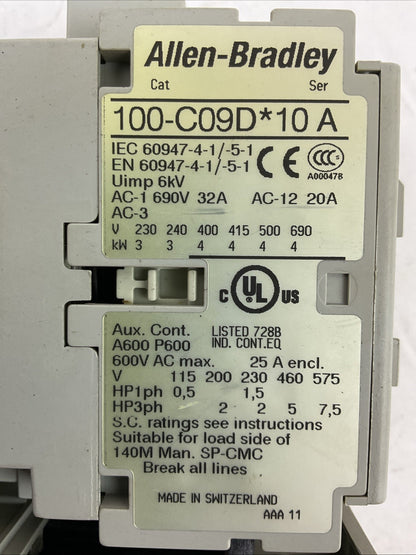 ALLEN BRADLEY STARTER (100-C09D*10 SER A COIL 24VDC + 193-ED1DB 3.2-16A SER C)