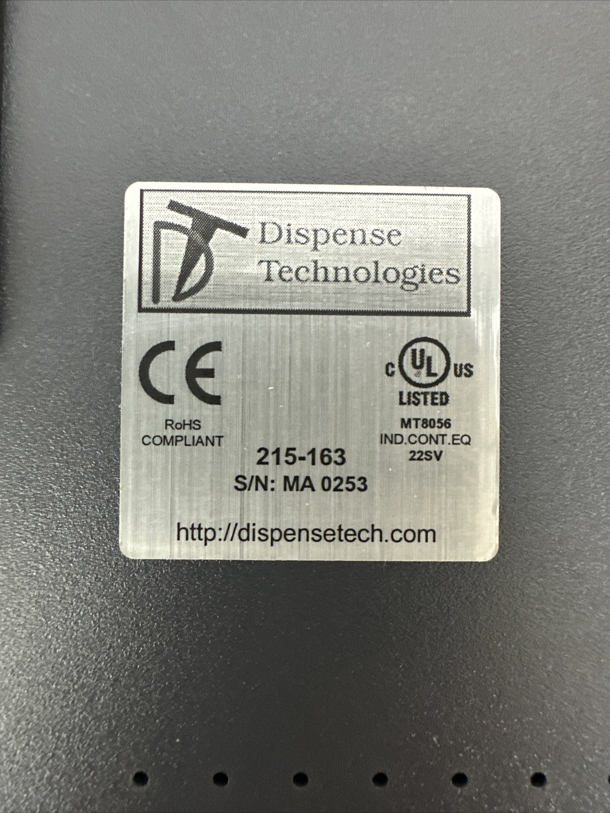 DISPENSE TECHNOLOGIES 215-163 TOUCH SCREEN 24V