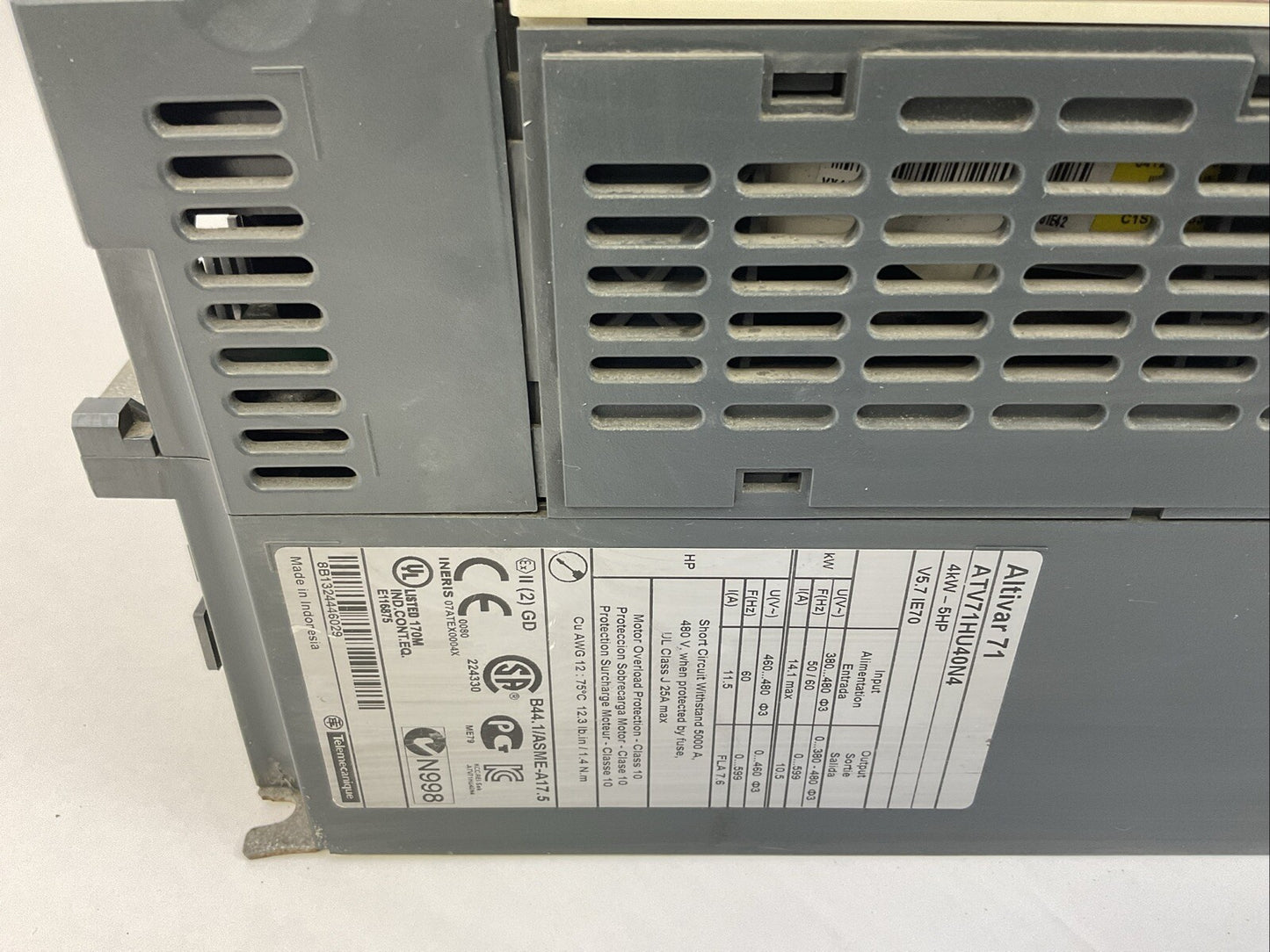 SCHNEIDER ELECTRIC ATV71HU4ON4 VARIABLE FREQUENCY DRIVE 4KW-5HP V5.7 IE70