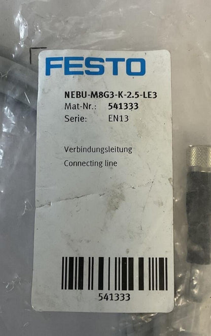 FESTO NEBU-M8G3-K-2.5-LE3 CONNECTING LINE 541333 EN13
