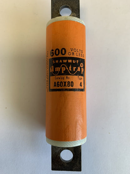 Shawmut Amp-trap A60X80 Type 4 80A 600V Fuse "Lot of 3"