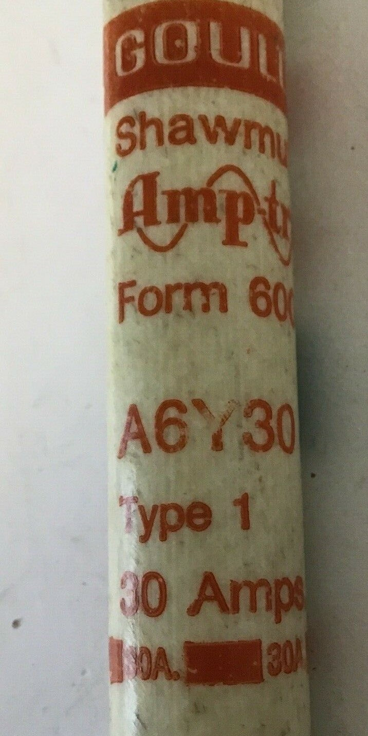 GOULD SHAWMUT A6Y30 AMP-TRAP FUSE 600VAC TYPE1 30AMP ***LOTOF4***
