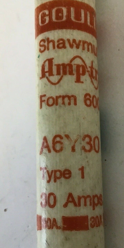 GOULD SHAWMUT A6Y30 AMP-TRAP FUSE 600VAC TYPE1 30AMP ***LOTOF4***
