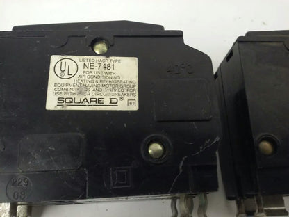 SQUARE D QO240 CIRCUIT BREAKER, 2 POLE, 40 AMP, 120/240V, 10KA, QO, (LOT OF 2)